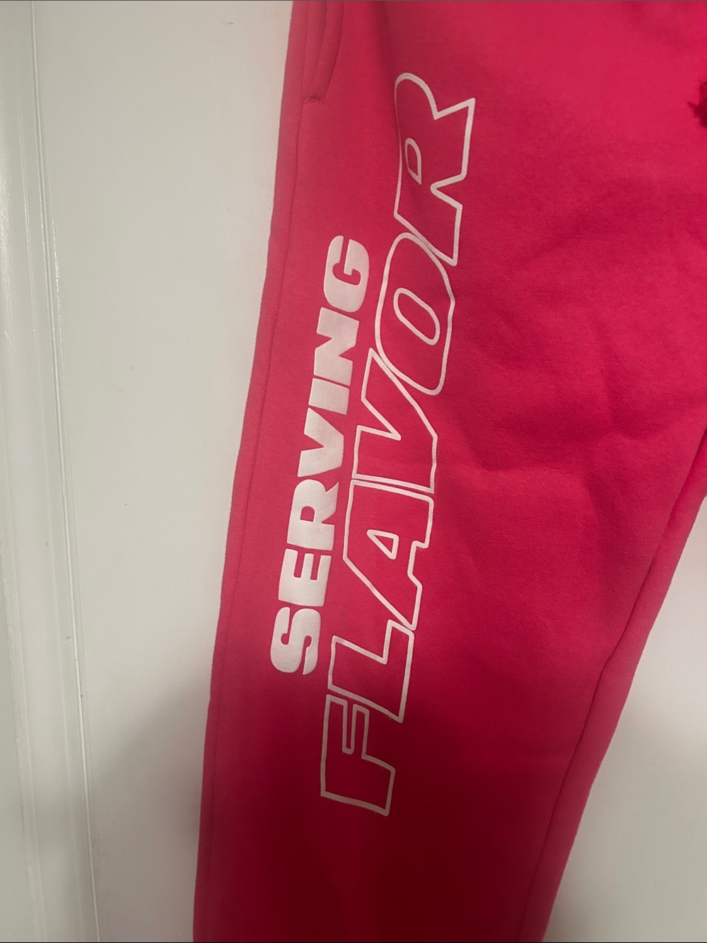 Pink Graphic Jogger Sweatpants with Serving Flavor Print - Picture 6 of 6